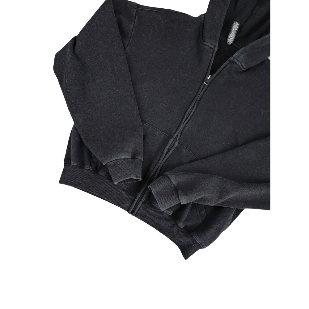 Skims Cotton Fleece Classic Zip Up Hoodie Jacket Onyx Black Women's Small - Picture 4 of 10
